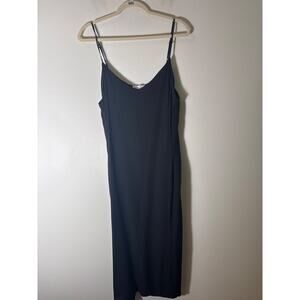 Neu  Nomads Black Sleeveless Midi Slip Dress Sz L